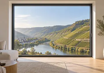 Wohnraum mit Moselblick – neues Fenster – Bildsimulation
